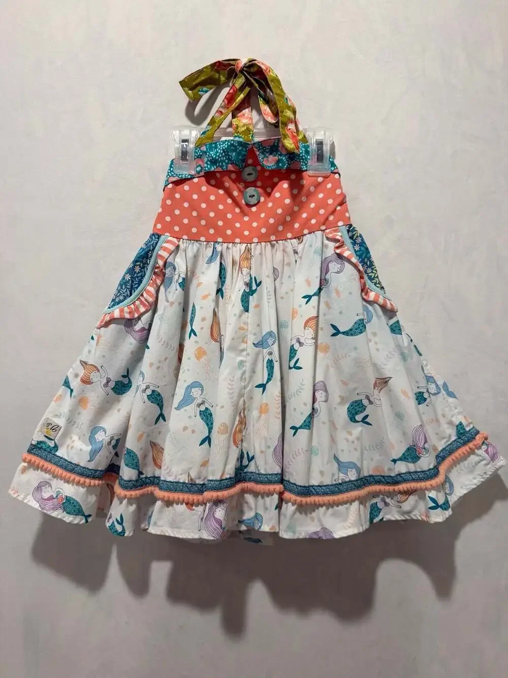 Wildflowers Mermaid Print Halter Knot Dress